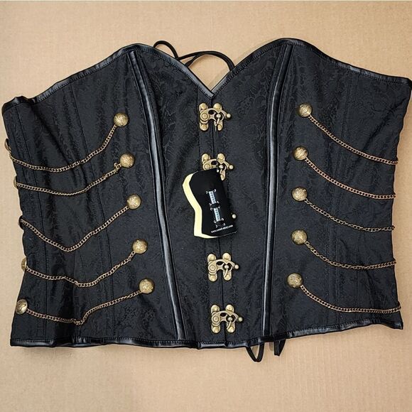 Corset Story Steampunk Corset With Chains Renaissance Gothic Cosplay Victorian - Picture 4 of 16